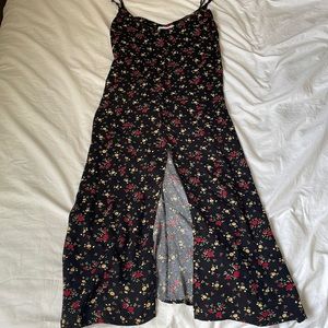 Reformation Black Floral Midi Dress